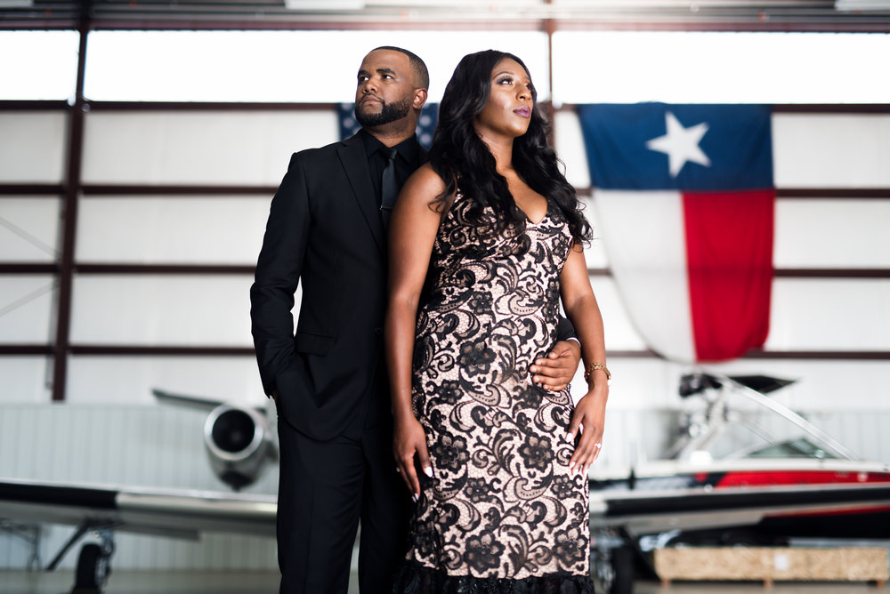 Engagement Session- Pharris Photography- Texas Engagement- AC and Nicole- Airport Hangar