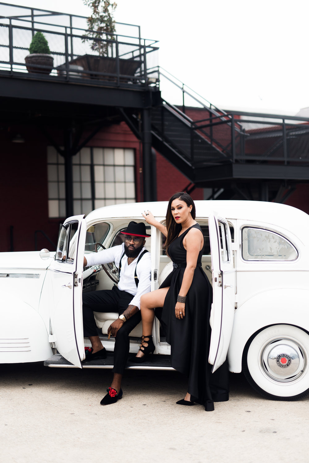 Pharris Photography- Engagement Session- Texa Photography- Dallas Engagement- Kerri and Bravion- NYLO Hotel- Vintage Car