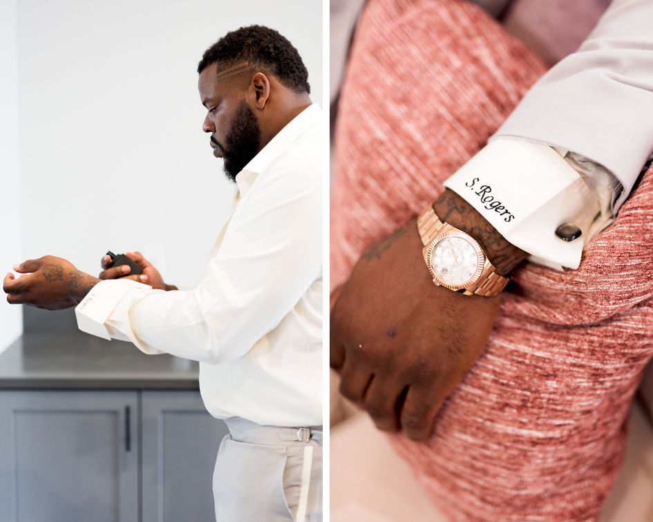 Houston Wedding- Pharris Photography- Kisha + Shaun- Cufflinks- Groom- Getting Ready