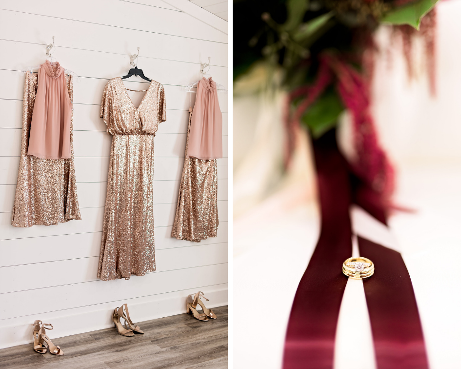 Pharris Photography- Texas Wedding- Melody and Moses- Wedding Rings- Sequin Bridesmaid Dresses