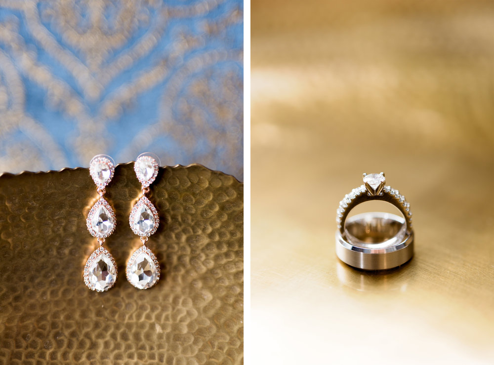 Houston Wedding- Pharris Photography- Details- Ashley + David- Jewelry- Wedding Rings- Earrings