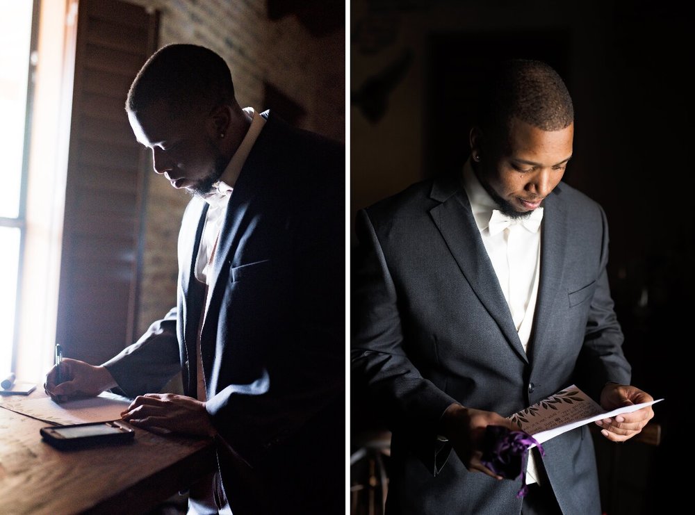 New Braunfels Wedding- Pharris Photography- Getting Ready- Adrianna + Kevin- Groom- Reading &amp; Writing Vows