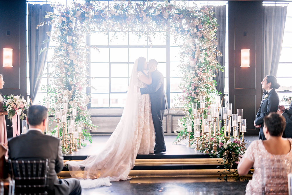 Houston Wedding- Pharris Photography- Ceremony- Kaimyn + Ezra- First Kiss