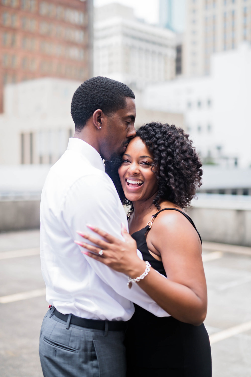 Houston Engagement- Pharris Photography- Engagement Session- Houston Rooftop- Carnisha + Ben