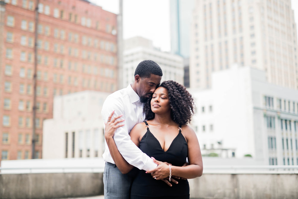 Houston Engagement- Pharris Photography- Engagement Session- Houston Rooftop- Carnisha + Ben