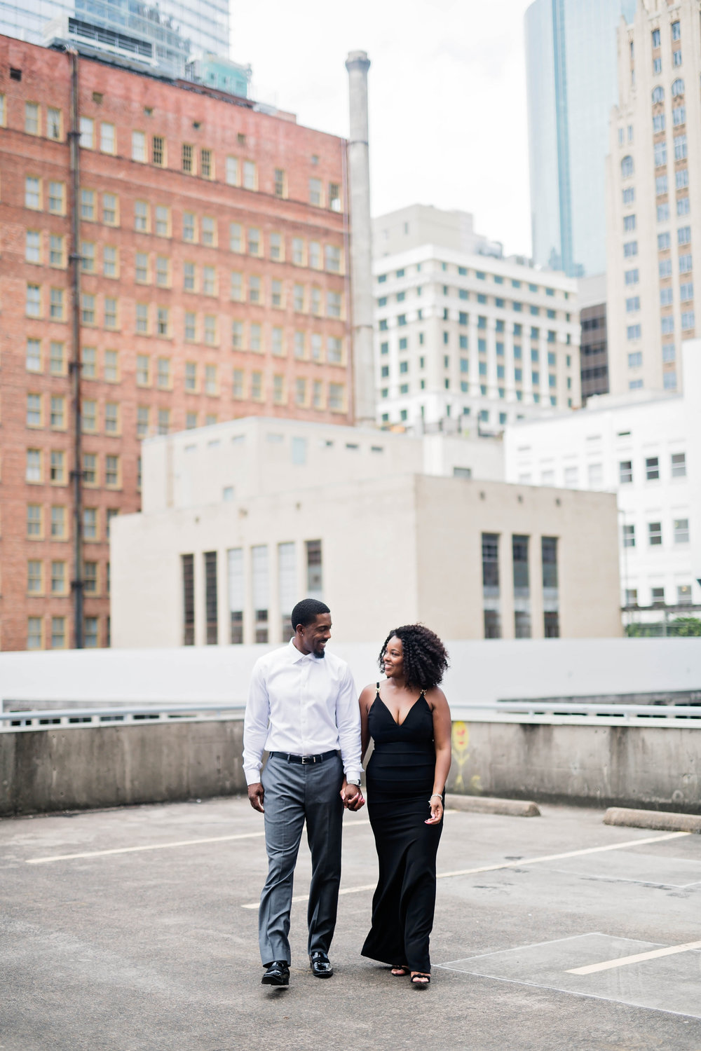 Houston Engagement- Pharris Photography- Engagement Session- Houston Rooftop- Carnisha + Ben