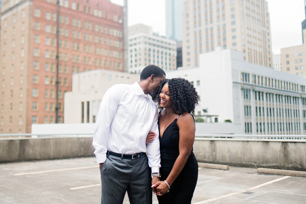 Houston Engagement- Pharris Photography- Engagement Session- Houston Rooftop- Carnisha + Ben