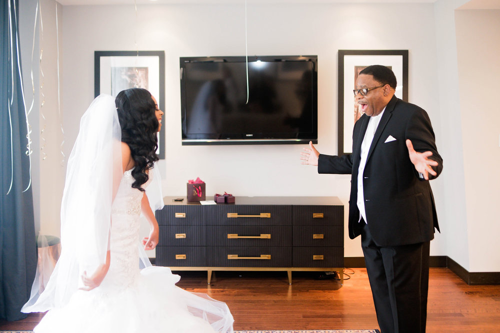 Tulsa Wedding- Pharris Photography- Getting Ready- Darla + Quinton -First Look at the Bride- Father Daughter