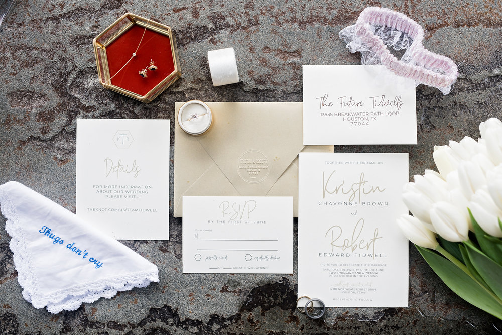 Houston Wedding- Pharris Photography- Details- Kristin + Robert- Wedding Invitations