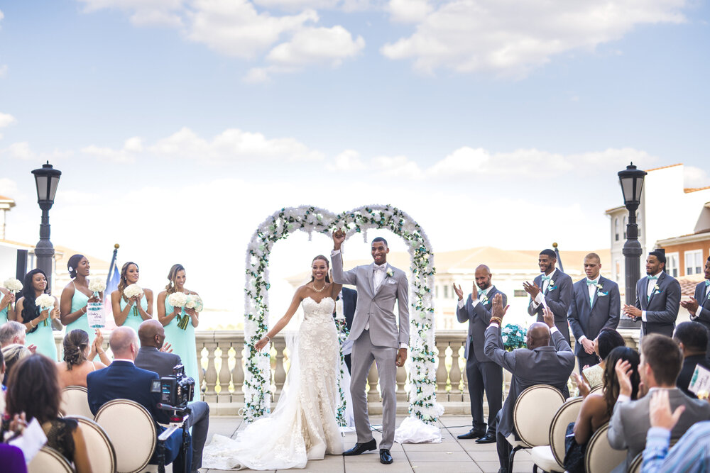 San Antonio Wedding- Elian Hotel and Resort- Pharris Photography- Ceremony- Amber + Kodi- Just Married