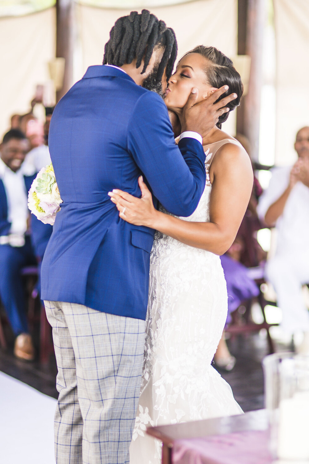 Cancún Wedding- Ed Dorado Royale Resort- Pharris Photography- Ceremony- Carrie + Eugene- First Kiss