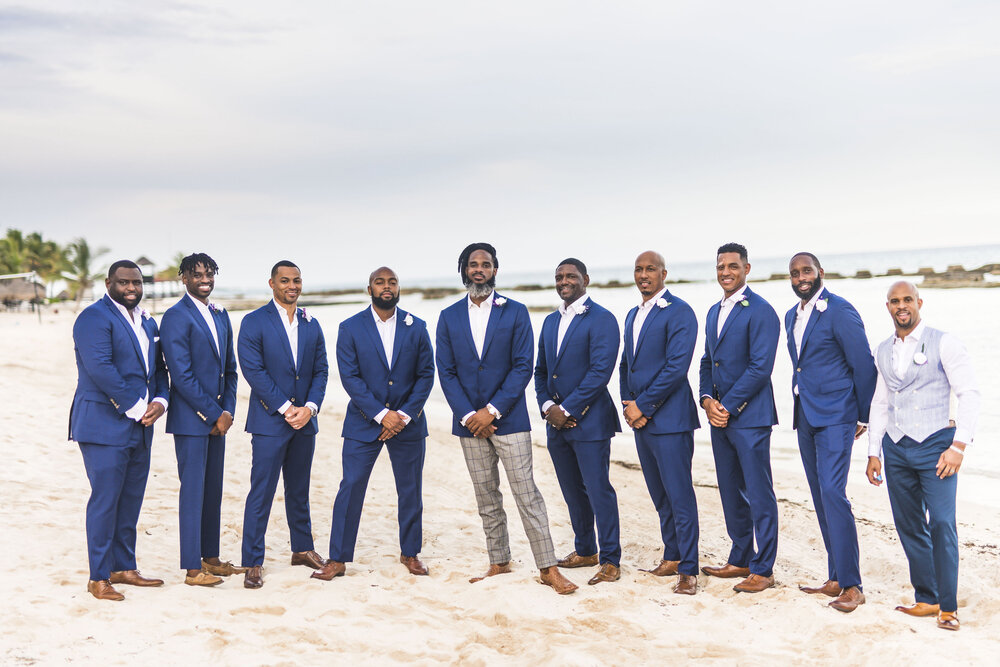 Cancún Wedding- Ed Dorado Royale Resort- Pharris Photography- Bridal Party- Carrie + Eugene- Groomsmen