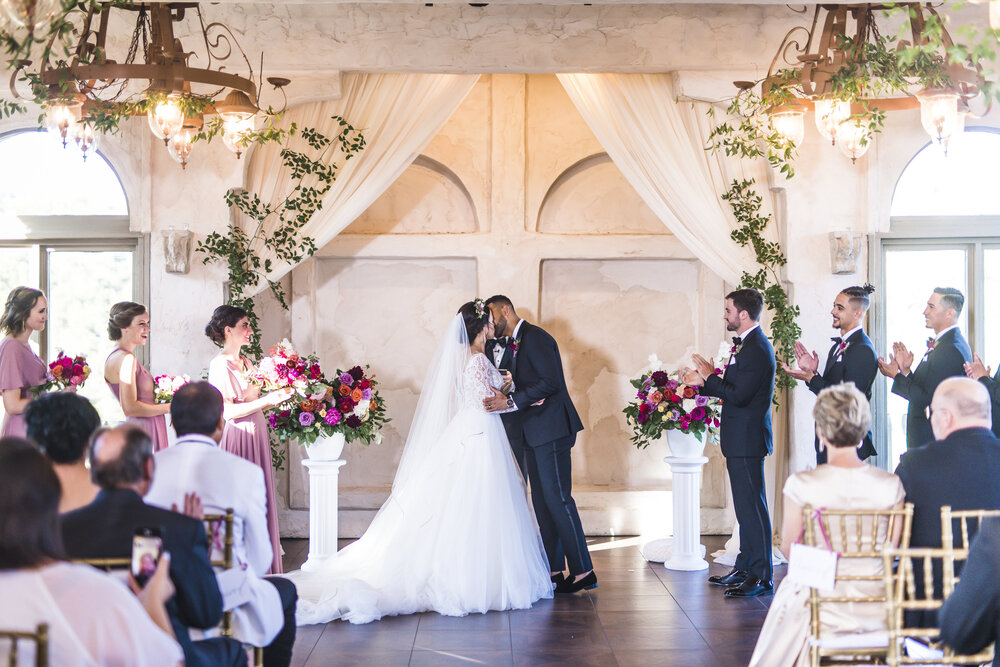 Jonestown Wedding- Villa Antonia- Pharris Photography- Ceremony- Phil + Laura- First Kiss