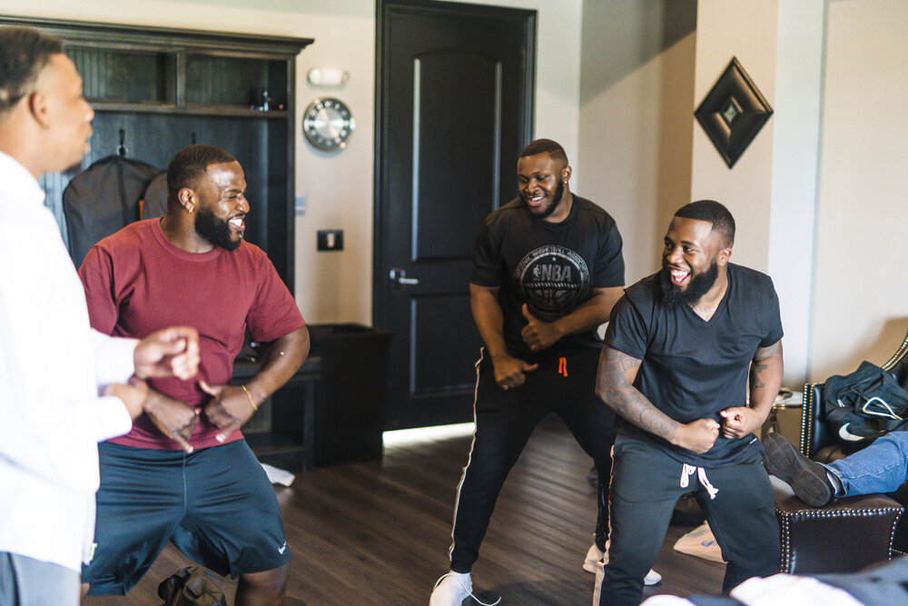 Dallas Wedding- Knotting Hill Place- Pharris Photography- Getting Ready- Alfred + Breanna Groomsmen