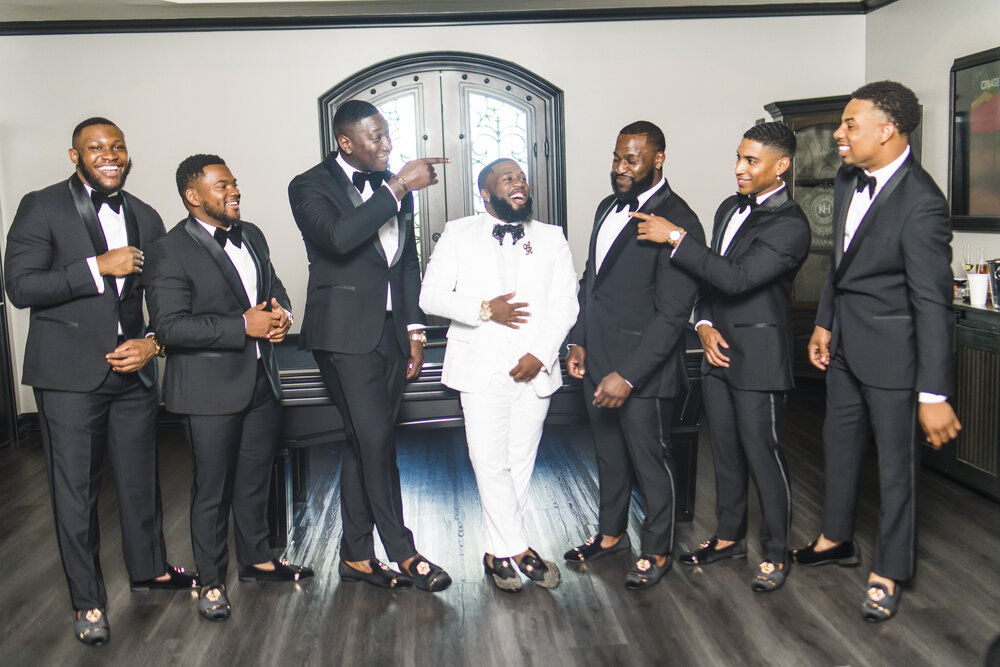 Dallas Wedding- Knotting Hill Place- Pharris Photography- Bridal Party- Alfred + Breanna- Groomsmen