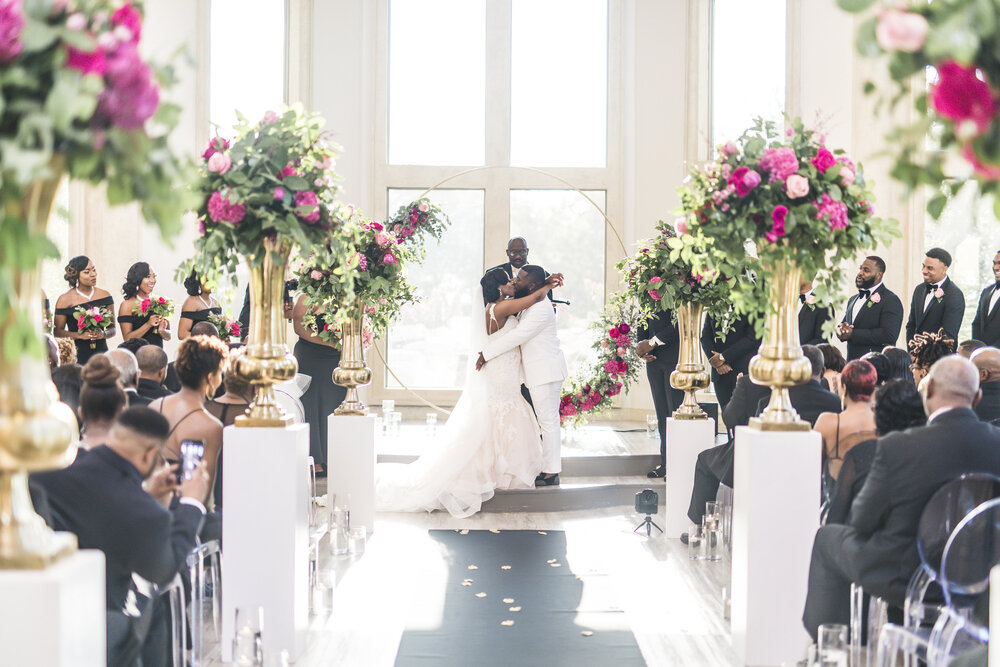 Dallas Wedding- Knotting Hill Place- Pharris Photography- Ceremony- Alfred + Breanna- First Kiss