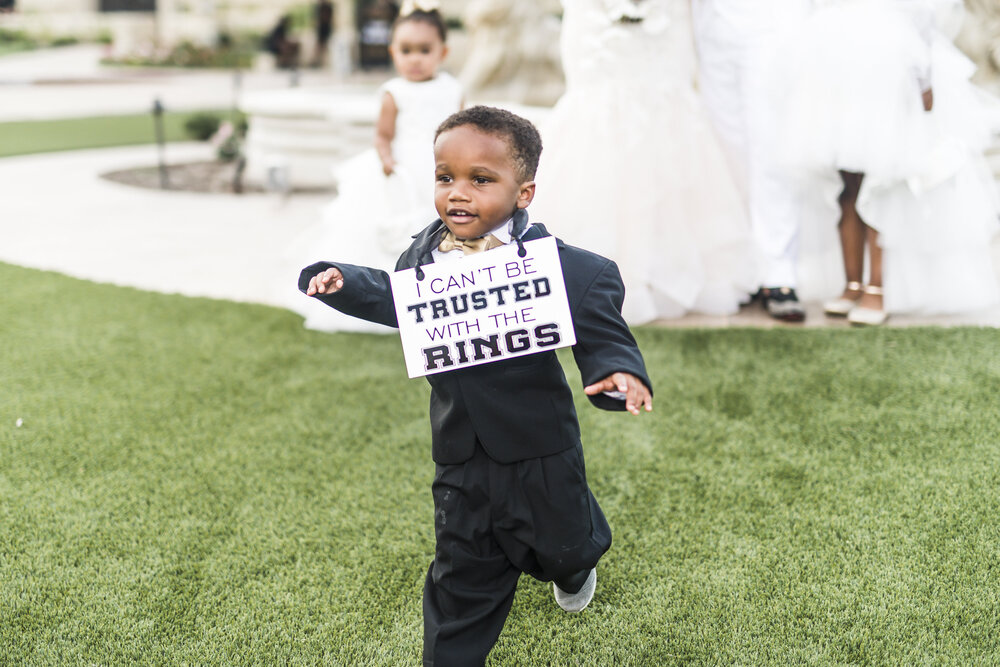 Dallas Wedding- Knotting Hill Place- Pharris Photography- Bridal Party- Alfred + Breanna- Ring Bearer