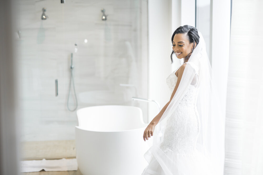 Dallas,TX Wedding- Hall Arts Hotel- Pharris Photography- Getting Ready- Chloe + Demetrius- Bride