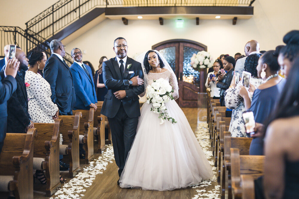 The Colony, TX Wedding- Chapel Ana Villa- Pharris Photography- Ceremony- Jordan + Joshua-Father &amp; Bride