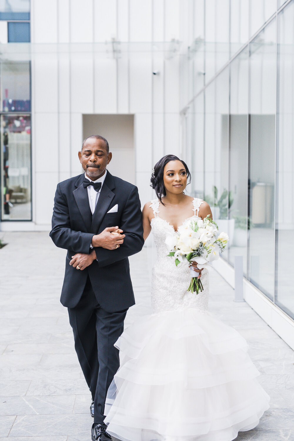 Dallas,TX Wedding- Hall Arts Hotel- Pharris Photography- Ceremony- Chloe + Demetrius- Father and Bride