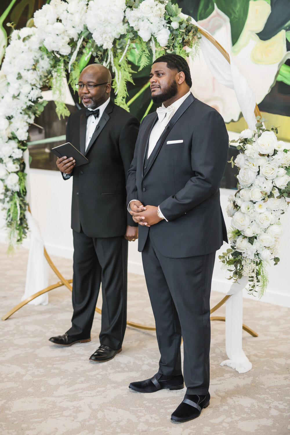 Dallas,TX Wedding- Hall Arts Hotel- Pharris Photography- Ceremony- Chloe + Demetrius- Groom