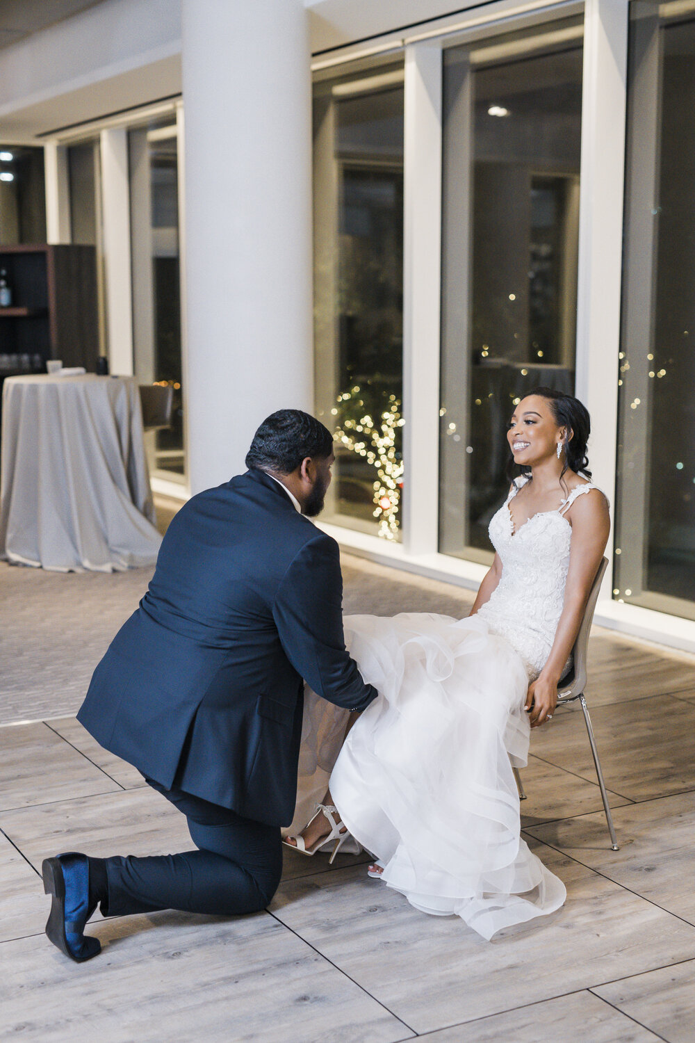 Dallas,TX Wedding- Hall Arts Hotel- Pharris Photography- Reception- Chloe + Demetrius-Garter