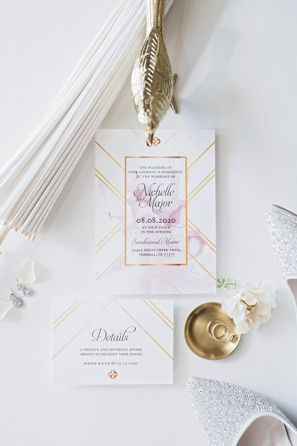 Tomball,TX Wedding- Sandlewood Manor- Pharris Photography-Details- Nichelle + MAJOR-Invitations