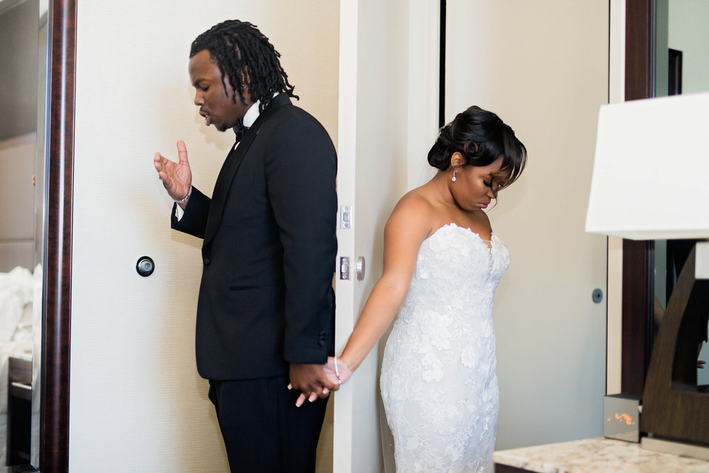 California Wedding- Pharris Photography- Getting Ready- Tori + Elijah- Bride &amp; Groom- Prayer