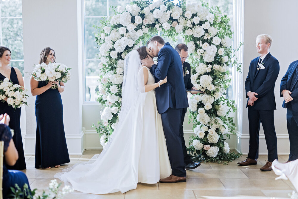 Tomball, TX Wedding-Sandlewood Manor- Pharris Photography-Ceremony-Shannon + Tyler-First Kiss