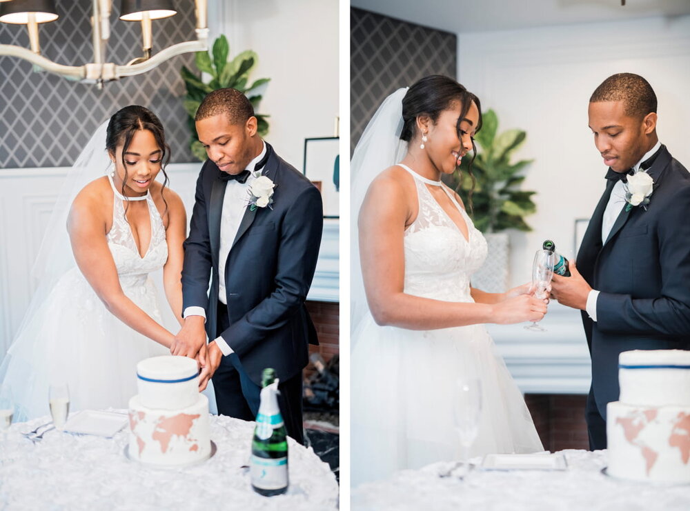 Mansfield Wedding- Aristide Mansfield - Pharris Photography- Reception- Morgan + Trevor - Bride and Groom- Cake