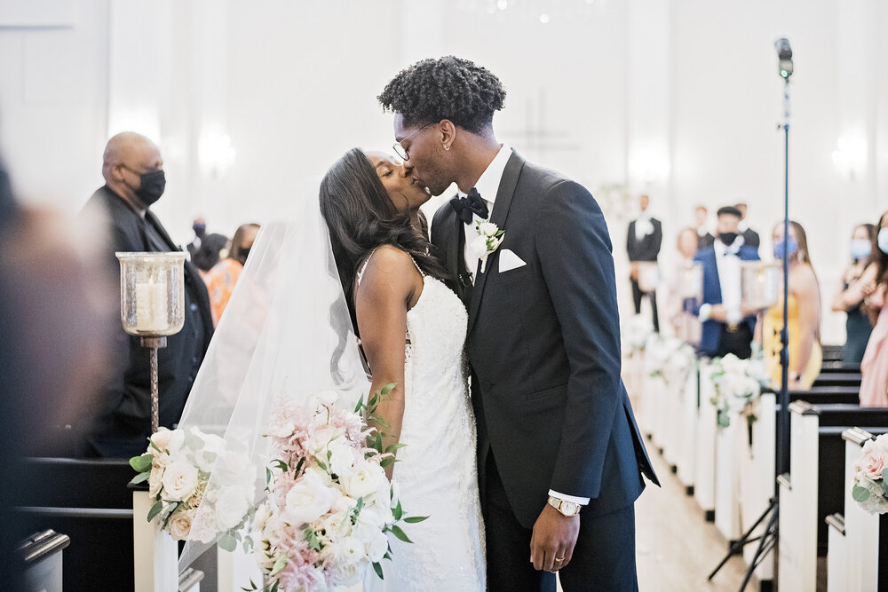 Mckinney, Texas Wedding- Aristide Mckinney - Pharris Photography- Ceremony- Kaiya + Jacob - First Kiss