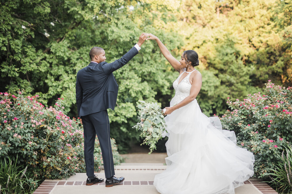 Mansfield Wedding- Aristide Mansfield - Pharris Photography- Reception- Morgan + Trevor - Bride and Groom - Twirl