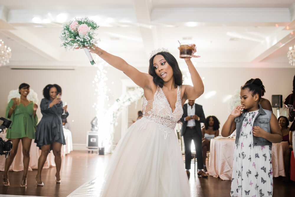 Denton Texas Wedding- The Milestone- Pharris Photography- Reception- Raven + Darnell- Bride+Groom -Dancing