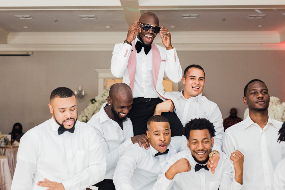 Denton Texas Wedding- The Milestone- Pharris Photography- Reception- Raven + Darnell- Groom- Dancing- Dance Floor 