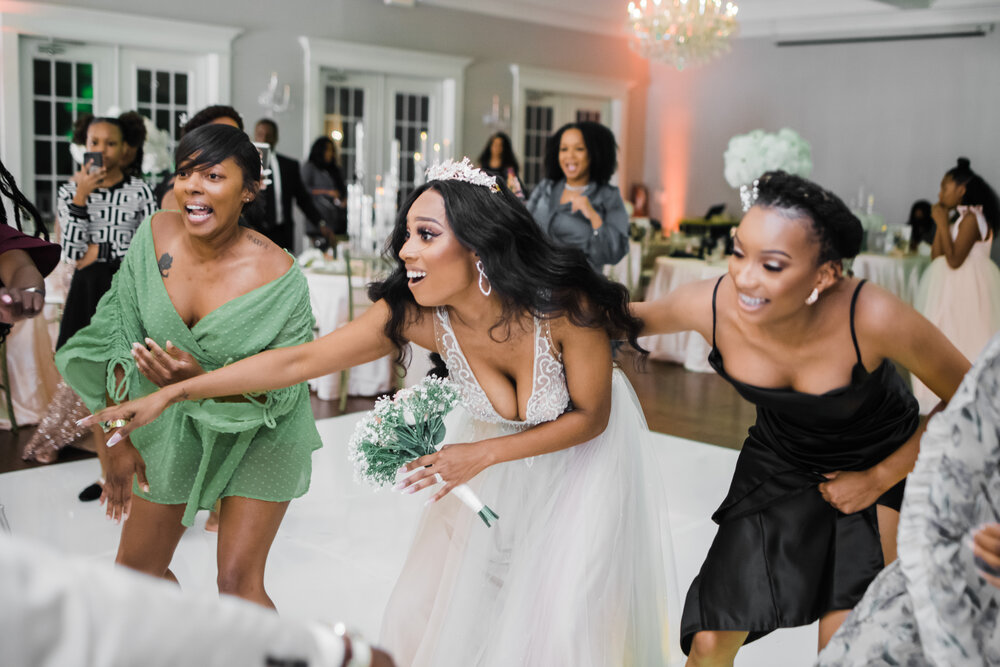 Denton Texas Wedding- The Milestone- Pharris Photography- Reception- Raven + Darnell- Bride- Dancing- Dance Floor 