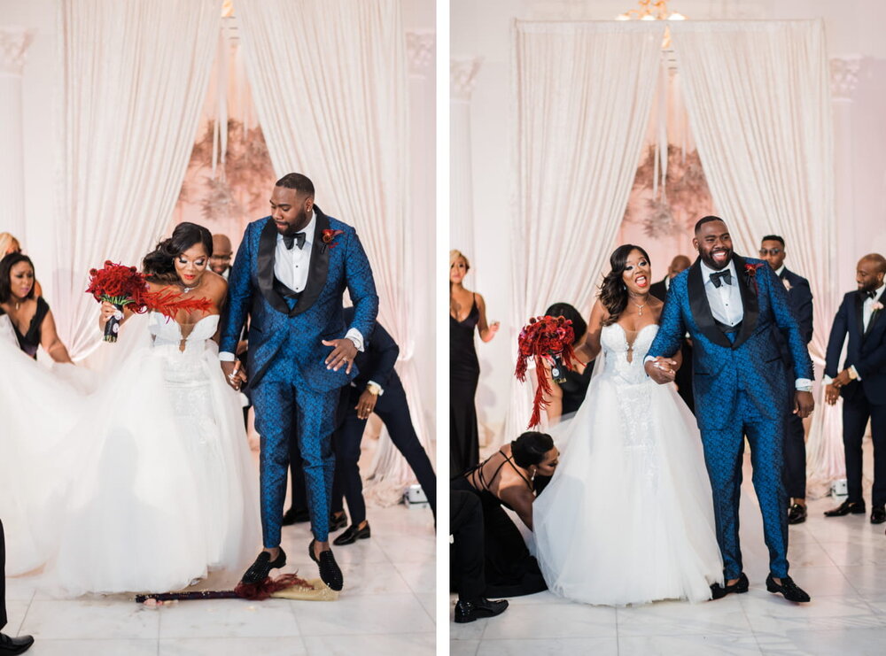 Houston Texas - Chateau Cocomar Wedding - Pharris Photography- Ceremony- Aliah + Tyrone- jumping the broom