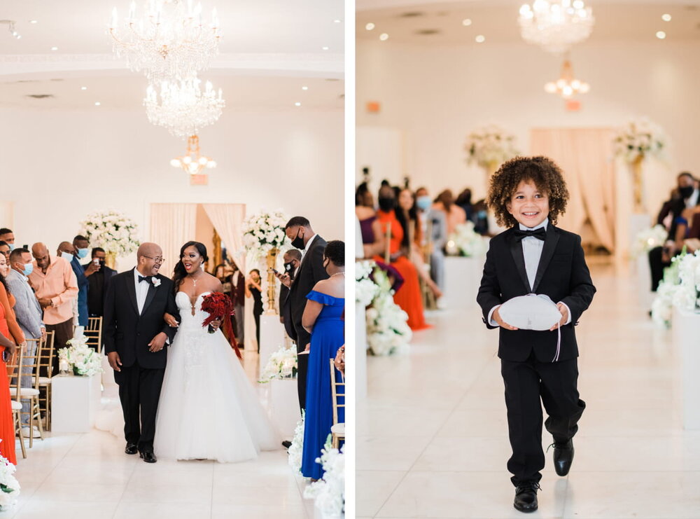 Houston Texas - Chateau Cocomar Wedding - Pharris Photography- Ceremony- Aliah + Tyrone- down the isle