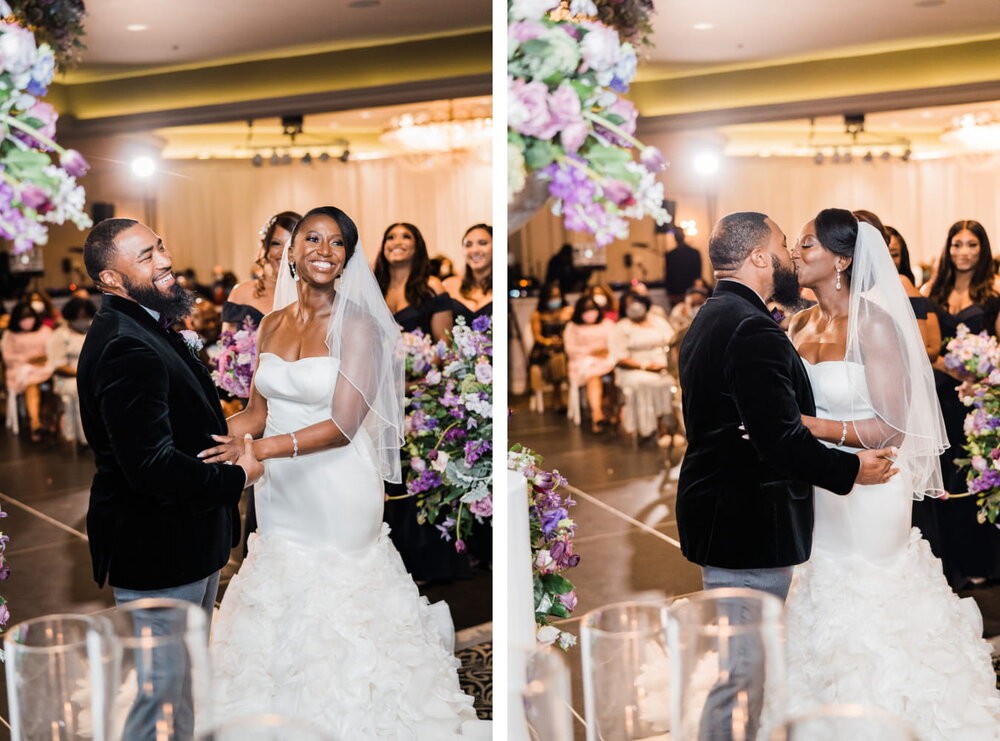 Houston Wedding- Hotel ZaZa- Pharris Photography- Ceremony- Angie + Charles- The Alter- First Kiss