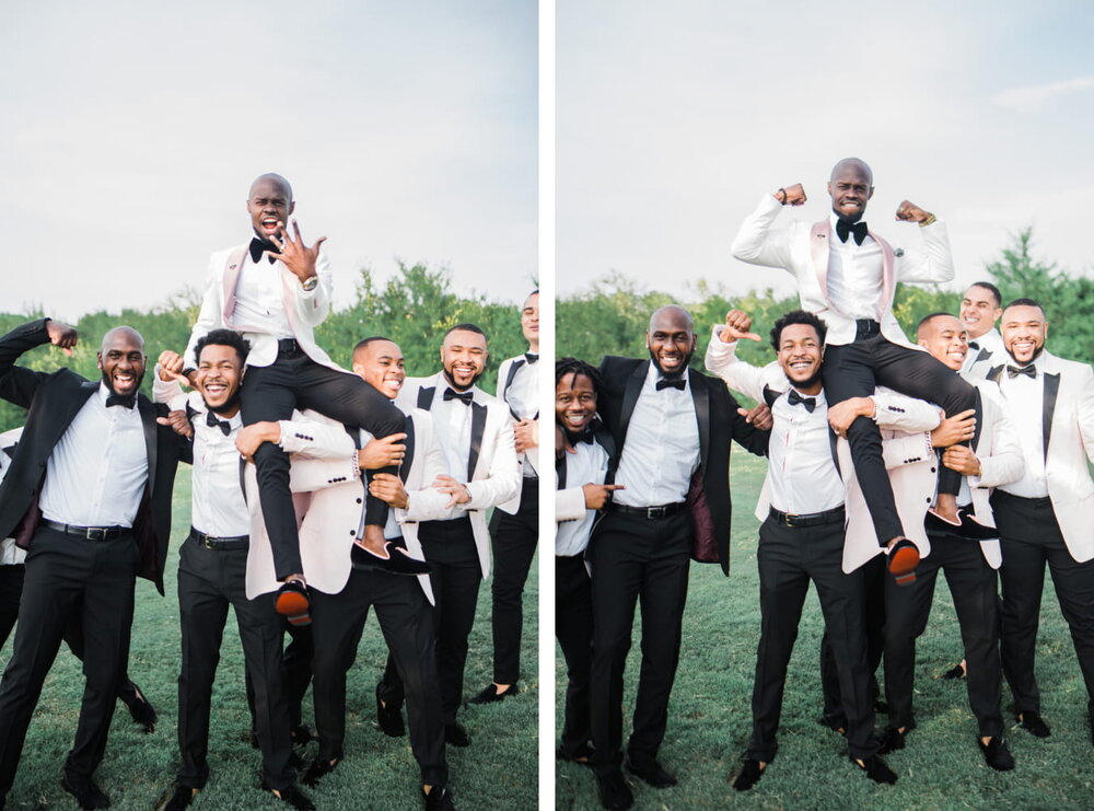 Denton Texas Wedding- The Milestone- Pharris Photography- Reception- Raven + Darnell- Groomsman