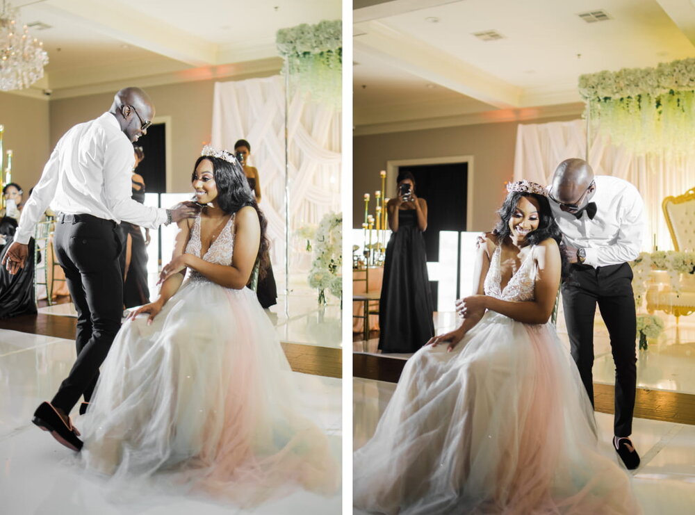 Denton Texas Wedding- The Milestone- Pharris Photography- Reception- Raven + Darnell- Groom- Dancing- Dance Floor 