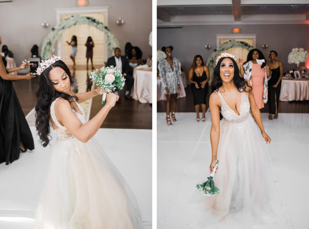 Denton Texas Wedding- The Milestone- Pharris Photography- Reception- Raven + Darnell- Bride- Dancing- Dance Floor 