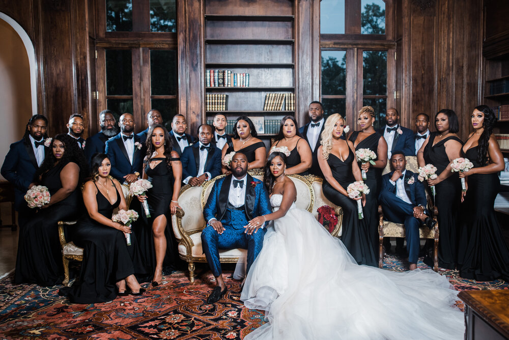 Houston Texas - Chateau Cocomar Wedding - Pharris Photography- Ceremony- Aliah + Tyrone- wedding party