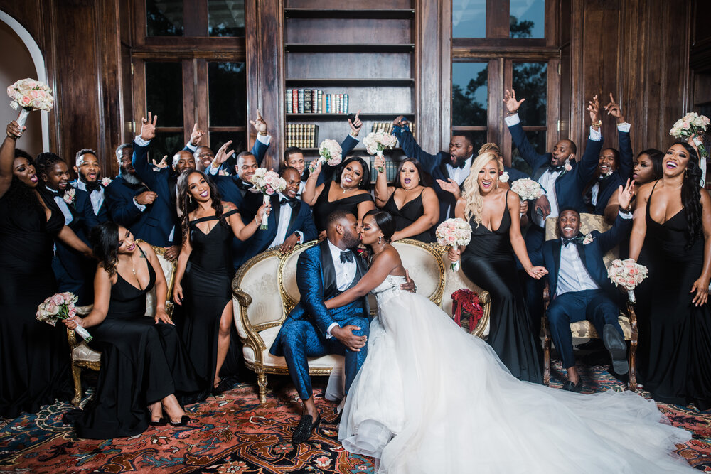 Houston Texas - Chateau Cocomar Wedding - Pharris Photography- Reception- Aliah + Tyrone- The wedding party