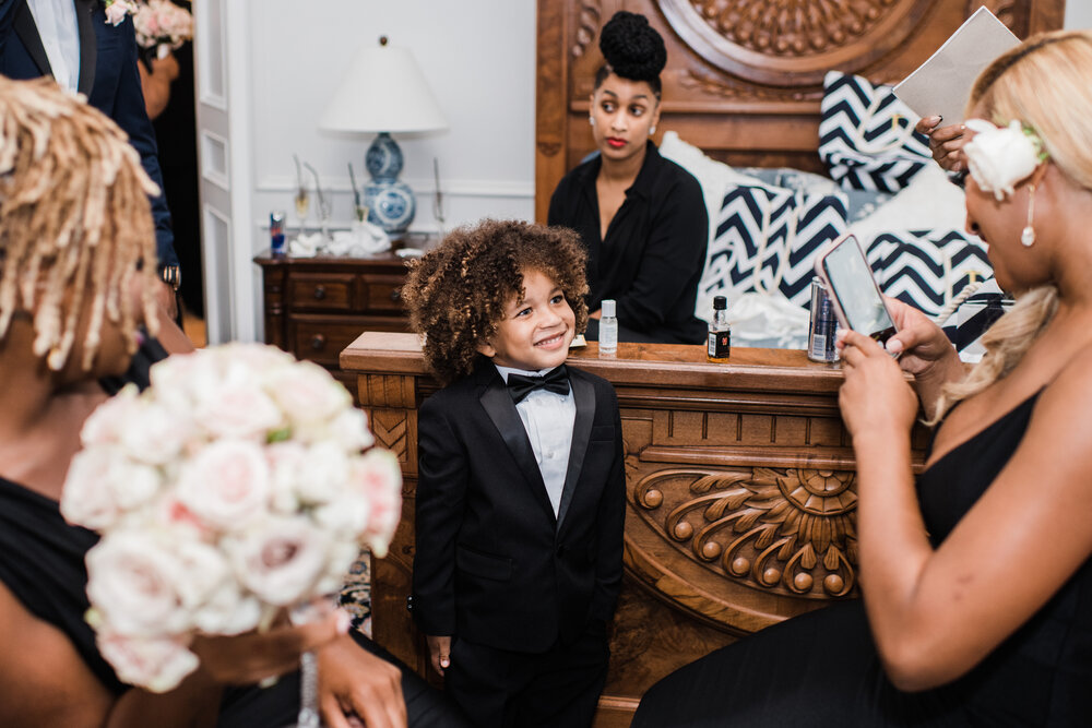 Houston Texas - Chateau Cocomar Wedding - Pharris Photography- Ceremony- Aliah + Tyrone- Ring bearer