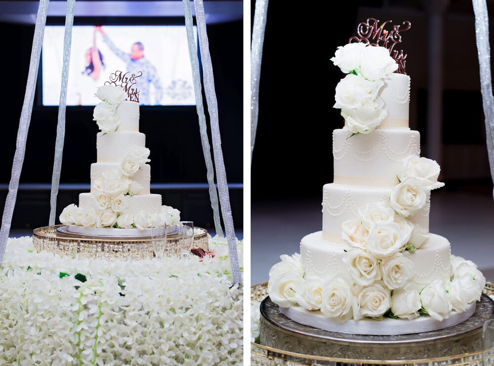 Dallas Texas Wedding- Sans Souci Ballroom - Pharris Photography- Reception- Crystal + Tristan - Details - Cake