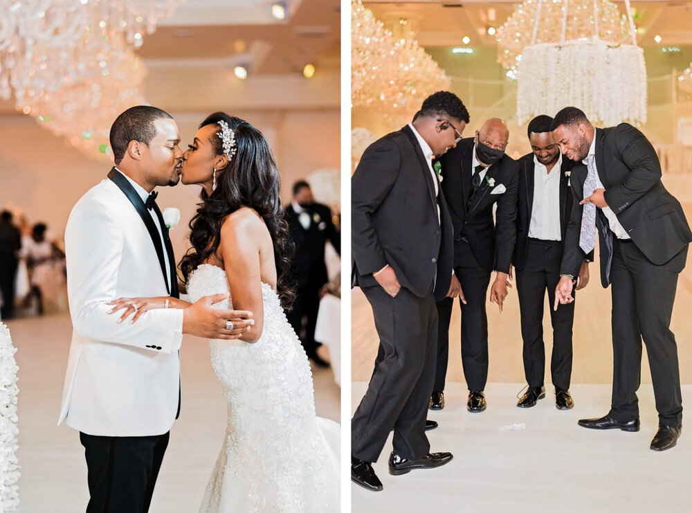 Dallas Texas Wedding- Sans Souci Ballroom - Pharris Photography- Reception- Crystal + Tristan - Bride + Groom