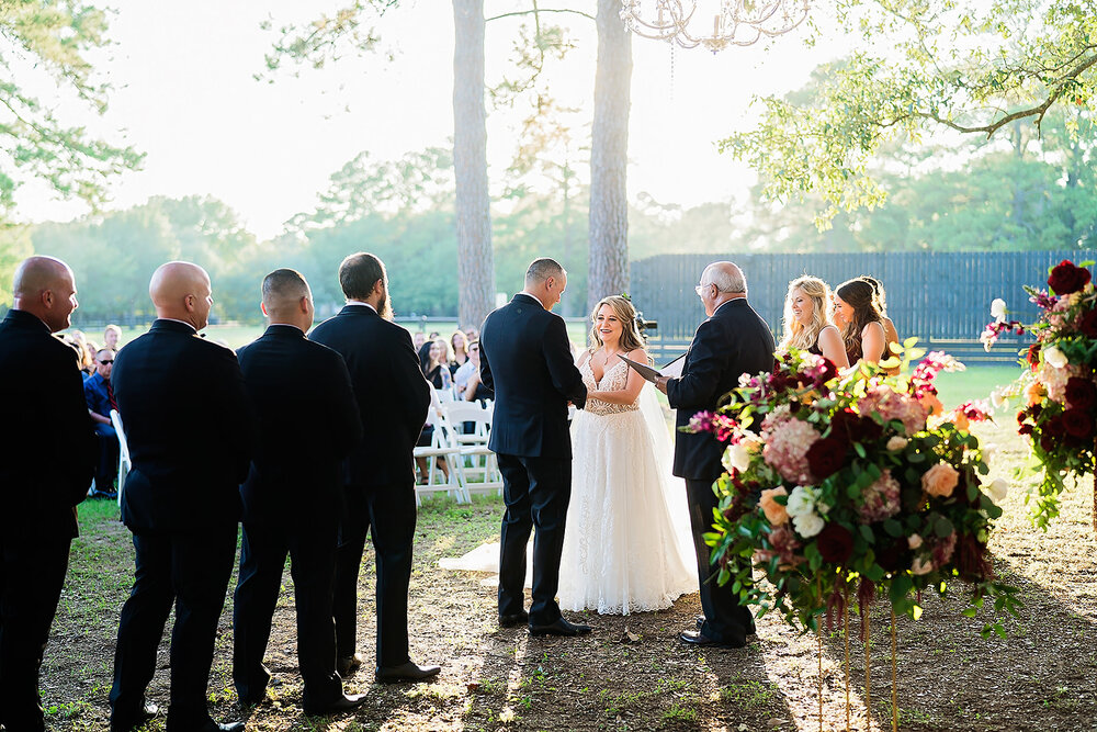 Tomball Texas Wedding- Sandlewood Manor- Pharris Photography- Ceremony- Taylor + Troy- At The Alter