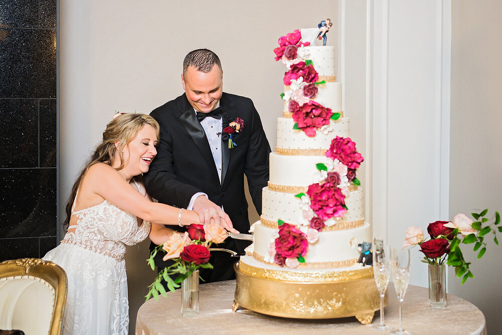 Tomball Texas Wedding- Sandlewood Manor- Pharris Photography- The Reception- Taylor + Troy- Cutting The Cake