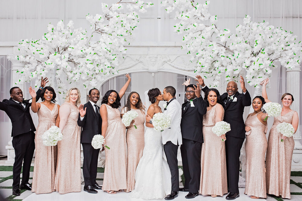 Dallas Texas Wedding- Sans Souci Ballroom - Pharris Photography- Ceremony- Crystal + Tristan - Wedding Party