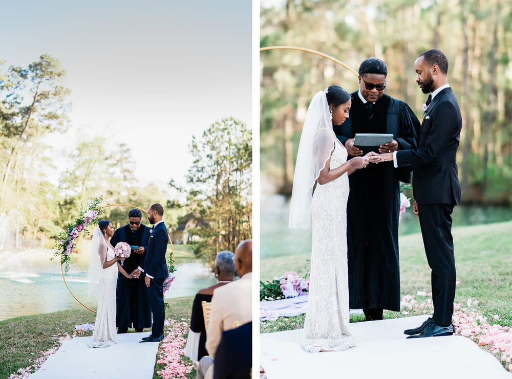 Kingswood TX Wedding- Private Residence- Pharris Photography- Ceremony- Tiffany + Tyrone- Vows